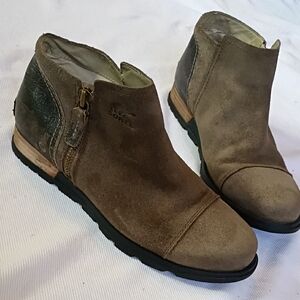Sorel Suede Zip Ankle Boots